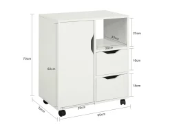 SoBuy armário de impressora, Armário para impressora, carrinho de livros FBT105-W