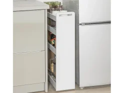 SoBuy armário de nicho, carrinho de banheiro economizador de espaço, Carrinho de banheiro que economiza espaço NSR01-W