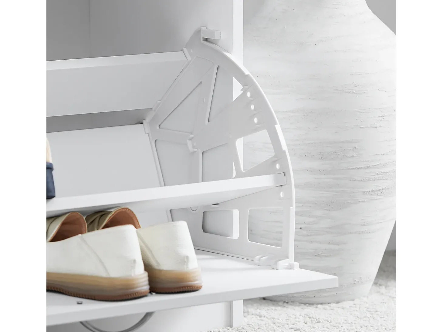 SoBuy Armário de sapatos com prateleira, banco, Banco com sapateira FSR16-W