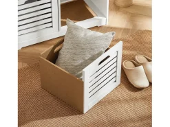 SoBuy Armário de sapatos com prateleira, banco, Banco com sapateira FSR23-K-W