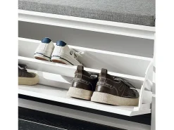 SoBuy Armário de sapatos com prateleira, banco, Banco com sapateira FSR98-L-W