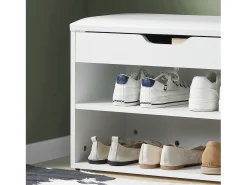 SoBuy Armário de sapatos com prateleira, banco, Banco com sapateira FSR25-W