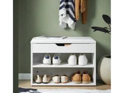 SoBuy Armário de sapatos com prateleira, banco, Banco com sapateira FSR25-W