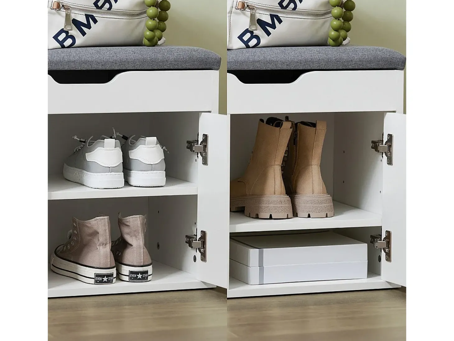 SoBuy Armário de sapatos com prateleira, banco, Banco com sapateira FSR96-W