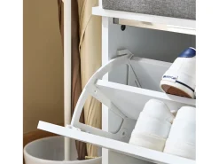 SoBuy Armário de sapatos com prateleira, banco, Banco com sapateira FSR184-K-W