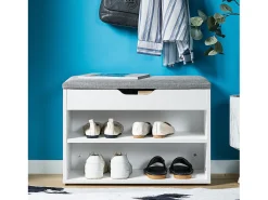 SoBuy Armário de sapatos com prateleira, banco, Banco com sapateira FSR25-HG