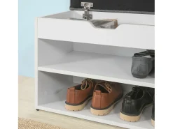 SoBuy Armário de sapatos com prateleira, banco, Banco com sapateira FSR25-HG