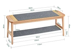 SoBuy Armário de sapatos com prateleira, banco, Banco com sapateira HFSR01-N