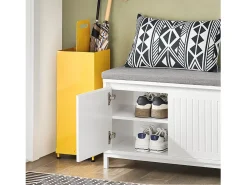 SoBuy Armário de sapatos com prateleira, banco, Banco com sapateira FSR172-W
