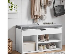 SoBuy Armário de sapatos com prateleira, banco, Banco com sapateira FSR45-HG