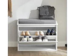 SoBuy Armário de sapatos com prateleira, banco, Banco com sapateira FSR98-W