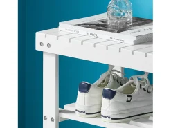 SoBuy Armário de sapatos com prateleira, banco, Banco com sapateira FSR02-K-W