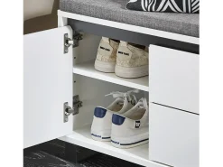 SoBuy Armário de sapatos com prateleira, banco, Banco com sapateira FSR176-W