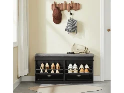 SoBuy Armário de sapatos com prateleira, banco, Banco com sapateira FSR64-SCH