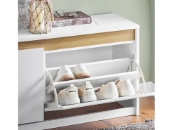 SoBuy Armário de sapatos com prateleira, banco, Banco com sapateira FSR171-W