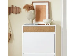 SoBuy Armário de Sapatos com 2 Portas Branco 61x26x91cm Funcional FSR205-NW
