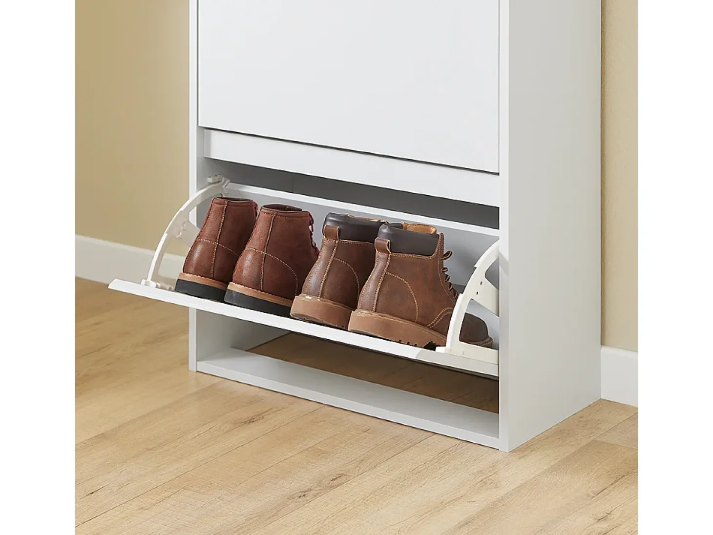 SoBuy Armário de Sapatos com 2 Portas Branco 61x26x91cm Funcional FSR205-NW