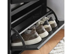 SoBuy Armário de Sapatos Estreito Organizador Portátil com Portas Marrom