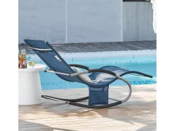 SoBuy cadeira de balanço, cadeira de jardim, cadeira de jardim exterior OGS28-NB
