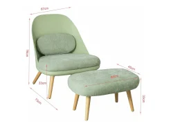 SoBuy Cadeirão com banco de pés em faia 67x73x76cm FST63-GR
