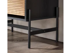 SoBuy Cómoda para hall de entrada com 1 gaveta e 2 abas para entrada, corredor e sala de estar Preto 64x40x115 cm HFSR03-SCH
