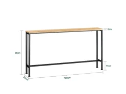 SoBuy Consola de entrada Preto 120x20x80cm Industrial FSB19-XL-SCH