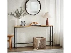 SoBuy Consola de entrada Preto 120x20x80cm Industrial FSB19-XL-SCH