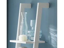 SoBuy escada de madeira, escada decorativa, escritório FRG15-W