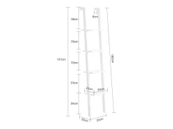 SoBuy escada de madeira, escada decorativa, escritório FRG15-W
