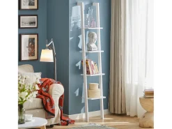 SoBuy escada de madeira, escada decorativa, escritório FRG15-W