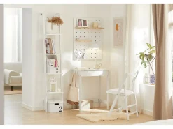 SoBuy escada de madeira, escada decorativa, escritório FRG15-W