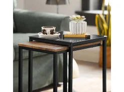 SoBuy mesa de cabeceira, mesa de café, mesa de café redonda FBT99-F