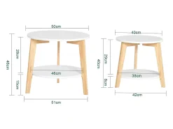 SoBuy mesa de cabeceira, mesa de café, mesa de café redonda FBT75-W