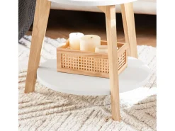 SoBuy mesa de cabeceira, mesa de café, mesa de café redonda FBT75-W