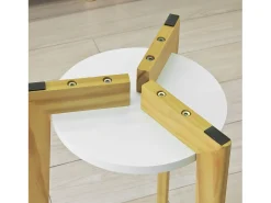 SoBuy mesa de cabeceira, mesa de café, mesa de café redonda FBT52-WN