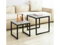 SoBuy mesa de cabeceira, mesa de café, mesa de café redonda FBT42-HG