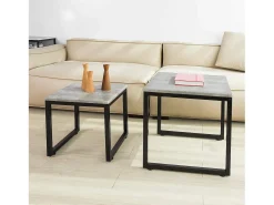 SoBuy mesa de cabeceira, mesa de café, mesa de café redonda FBT42-HG