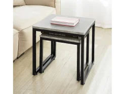 SoBuy mesa de cabeceira, mesa de café, mesa de café redonda FBT42-HG