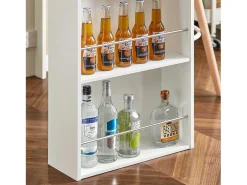SoBuy Mesa de Cozinha Alta com Prateleiras, Design Poupa-Espaço, Branca