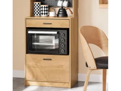 SoBuy, móvel de micro-ondas, móvel de cozinha auxiliar, móvel de buffet, FSB98-N