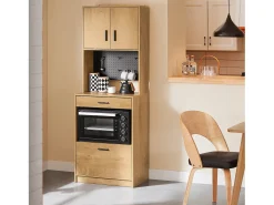 SoBuy, móvel de micro-ondas, móvel de cozinha auxiliar, móvel de buffet, FSB98-N