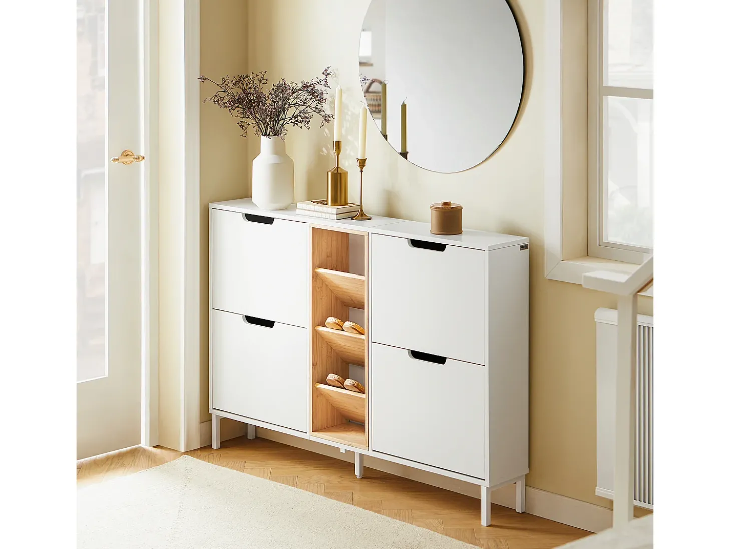 SoBuy Organizador de Sapatos Prateleira para Armazenamento Branco 183cm