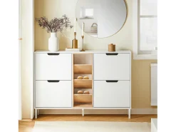 SoBuy Organizador de Sapatos Prateleira para Armazenamento Branco 183cm