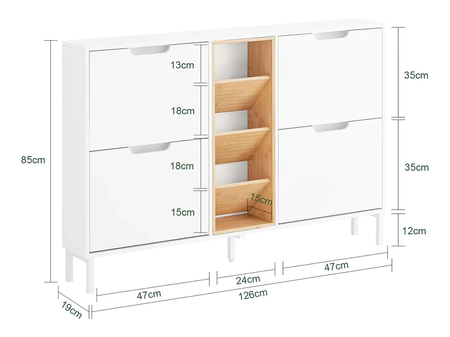 SoBuy Organizador de Sapatos Prateleira para Armazenamento Branco 183cm