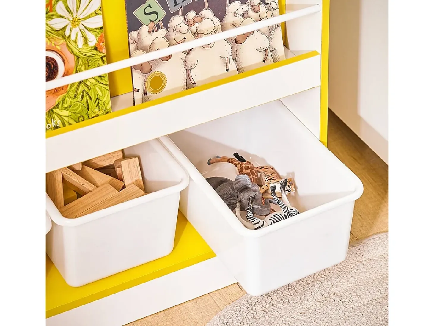 SoBuy Prateleira Infantil, Tronco de Brinquedos para Quarto, Biblioteca