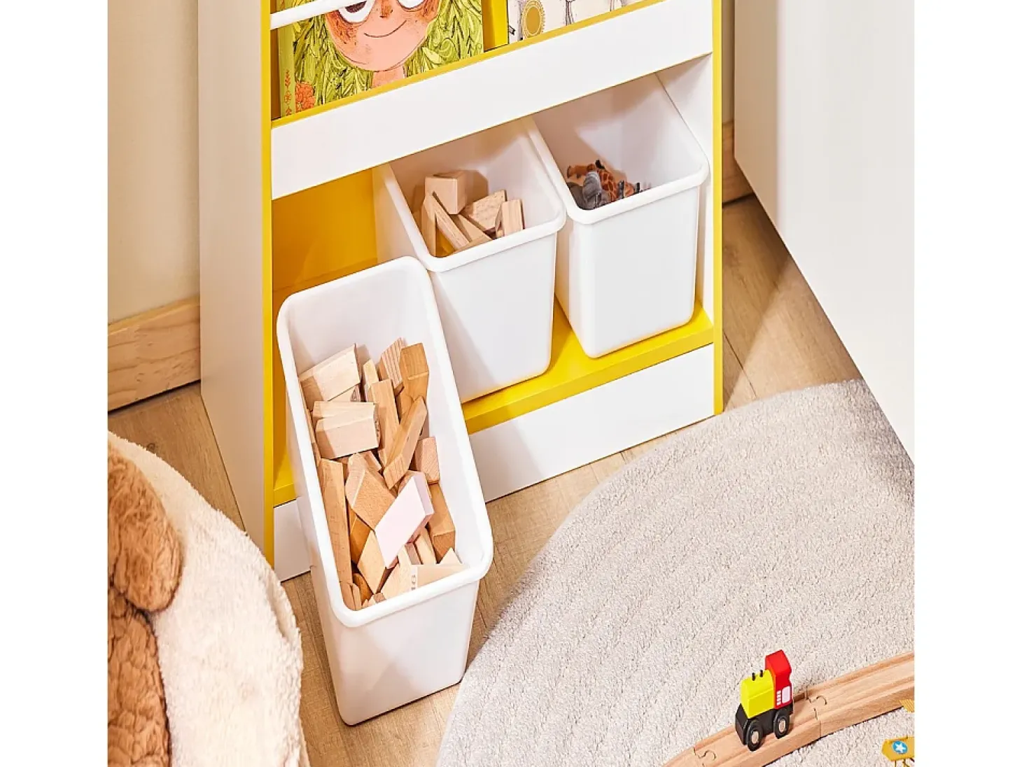 SoBuy Prateleira Infantil, Tronco de Brinquedos para Quarto, Biblioteca