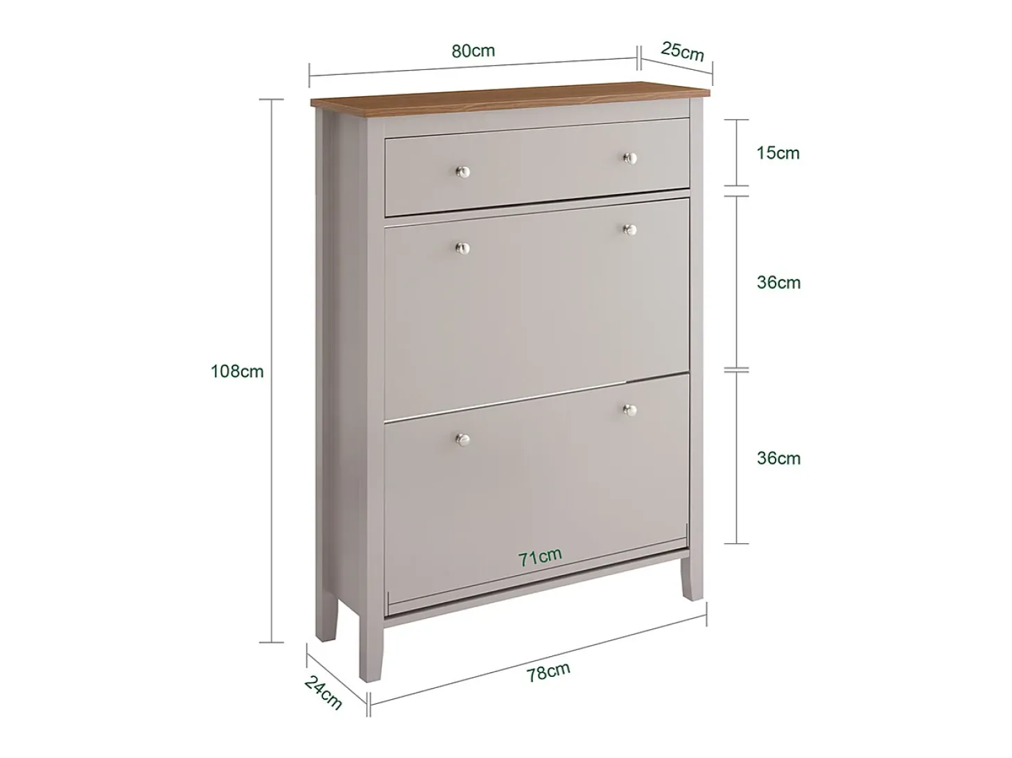 SoBuy Sapateira Estreita com Gaveta e 2 Portas para 12 Pares, Design Nórdico, Cor Castanha