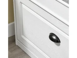 SoBuy Sapateira Fina Economizadora de Espaço com Banco Efeito Madeira Envelhecida Branco 75x24x51cm