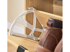 SoBuy Sapateira Slim 2 portas poupa espaço moderna para 8-12 pares estrutura resistente efeito mármore preto e madeira clara 60x24x88cm
