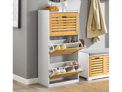 SoBuy, suporte para sapatos de entrada, suporte para sapatos, prateleira de sapatos estreita, FSR108-WN